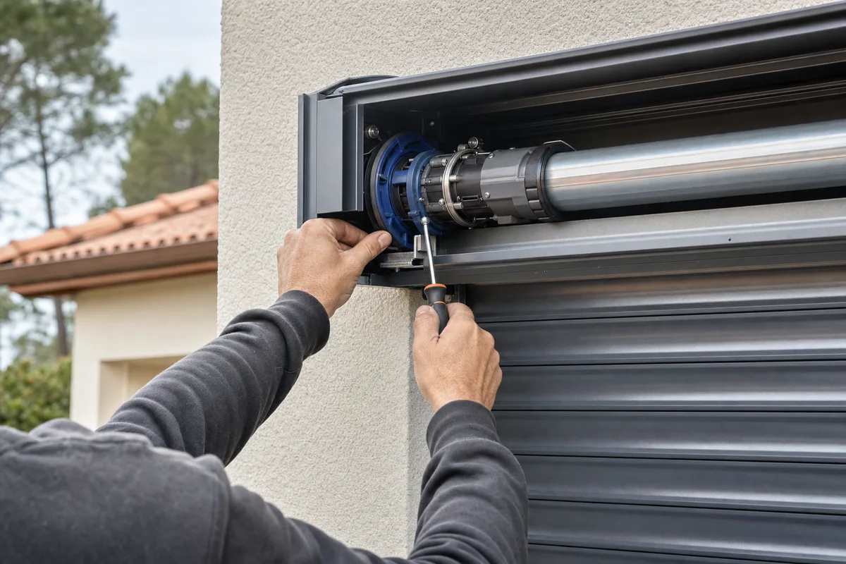 Volets roulants aluminium motorisés sur une maison de plain-pied landaise en pleine lumière du Sud-Ouest